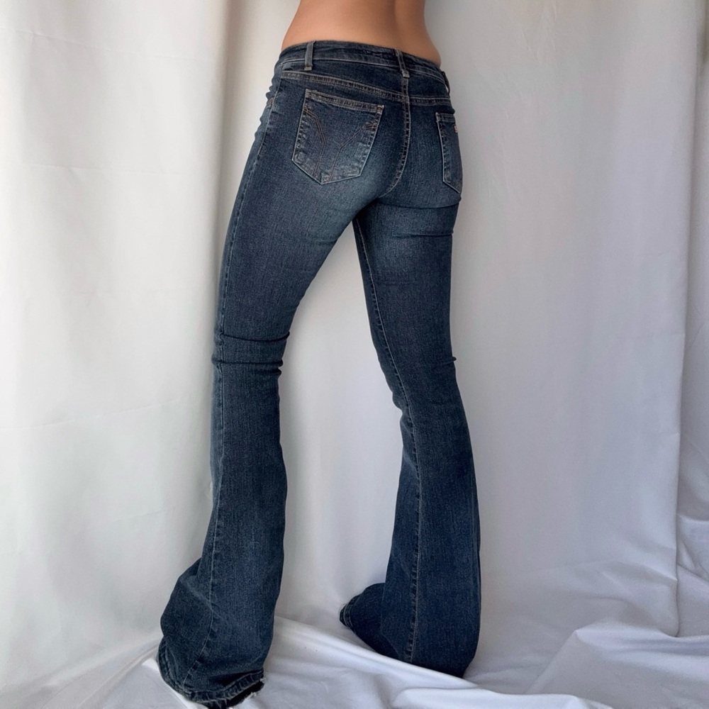 Miss Sixty Vintage Y2K Extra Low Tommy Flared Jeans Dark Blue Wash - Picture 4 of 6